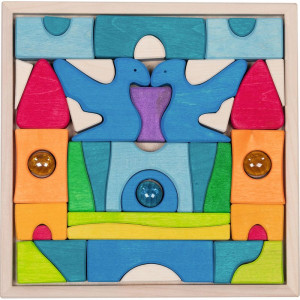 Mozaika - Dřevěná z masivu, kostky Hrad, 41 dílků (Goki)