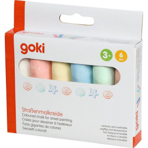Křídy - Chodníkové barevné kulaté, 6ks (Goki)