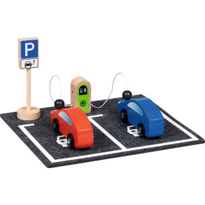 Vláčkodráha budova - Dobíjecí stanice se 2 autíčky (Goki)