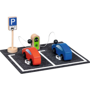 Vláčkodráha budova - Dobíjecí stanice se 2 autíčky (Goki)