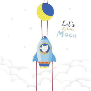 Šplhající hračka - Raketa s myškou dřevěná (Goki)