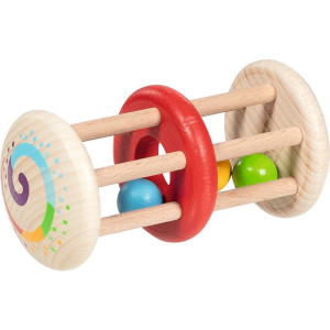 Chrastítko - Hračka do ruky, Váleček duha dvojitý (Goki)