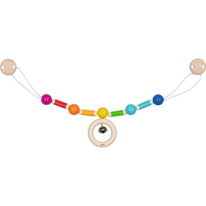 Řetěz do kočárku dřevěný - Duha s válečky (Goki)