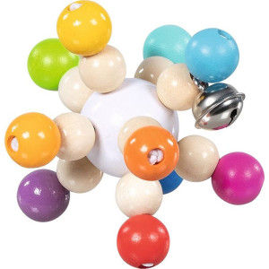 Chrastítko - Elastické, Duha koule s rolničkou (Goki)