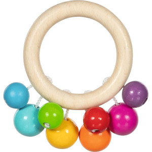 Chrastítko - Kroužek do ruky, Duha kuličky (Goki)