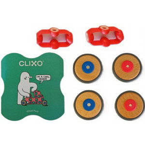 CLIXO - Wheels magnetická stavebnice, 4 kola a 2 spojky