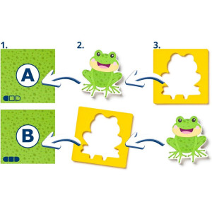 Puzzle pro nejmenší - Na desce, Zvířátka tvary-barvy (Woody)