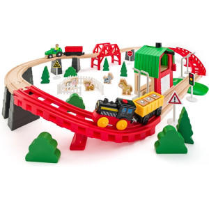 Vláčkodráha Woody - Farma s elektrickou mašinkou, 60 dílů