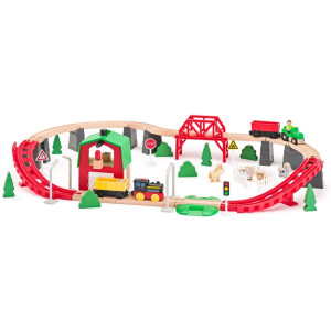 Vláčkodráha Woody - Farma s elektrickou mašinkou, 60 dílů