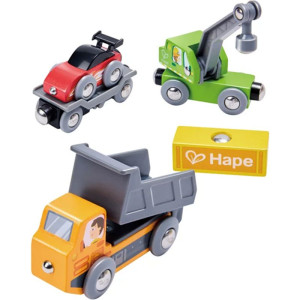Vláčkodráha auta - Technická vozidla, 3ks (Hape)