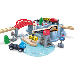 Vláčkodráha Hape - V úložném boxu, Přístaviště, 50 dílů