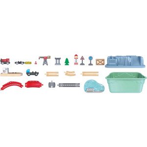 Vláčkodráha Hape - V úložném boxu, Přístaviště, 50 dílů