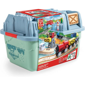 Vláčkodráha Hape - V úložném boxu, Přístaviště, 50 dílů
