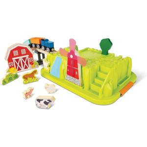 Vláčkodráha Hape - V úložném boxu, Farma, 40 dílů