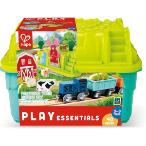 Vláčkodráha Hape - V úložném boxu, Farma, 40 dílů