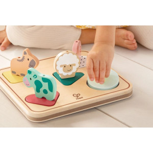 Puzzle muzikální - Zvířátka a tvary, 5ks (Hape)