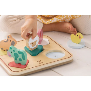 Puzzle muzikální - Zvířátka a tvary, 5ks (Hape)