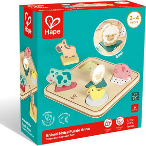 Puzzle muzikální - Zvířátka a tvary, 5ks (Hape)
