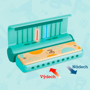 Hudba - Foukací harmonika, Uč se pomocí světel (Hape)