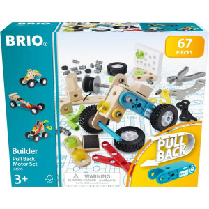 Stavebnice montážní - Builder, Pull-back systém 67 dílů (Brio)