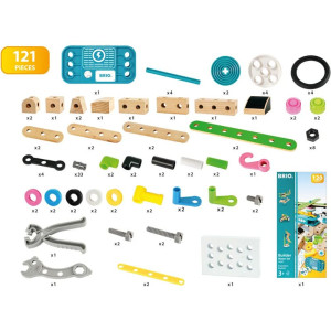 Stavebnice montážní - Builder, Sada s motorem 121 dílů (Brio)
