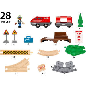Vláčkodráha Brio - Vlaková sada s natahovacím vláčkem, 28 dílů