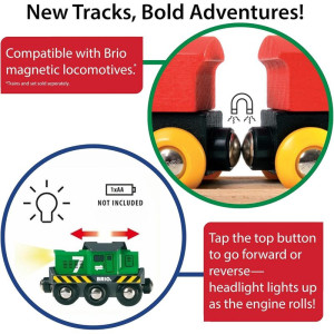 Vláčkodráha mašinka - Elektrická s pohonem, Zelená nákladní (Brio)