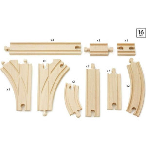 Vláčkodráha set kolejí - Rozšiřující sada, 16ks (Brio)