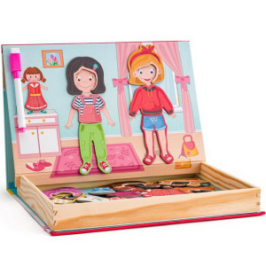 Puzzle magnetické - Kniha, Krabička módní salon (Woody)