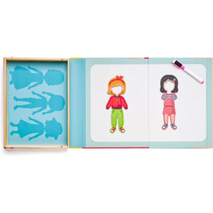 Puzzle magnetické - Kniha, Krabička módní salon (Woody)