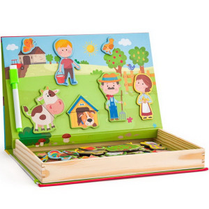 Puzzle magnetické - Kniha, Krabička statek (Woody)