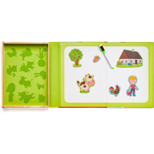 Puzzle magnetické - Kniha, Krabička statek (Woody)