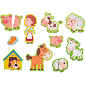 Puzzle magnetické - Kniha, Krabička statek (Woody)