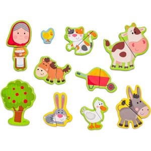 Puzzle magnetické - Kniha, Krabička statek (Woody)