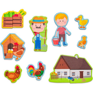 Puzzle magnetické - Kniha, Krabička statek (Woody)