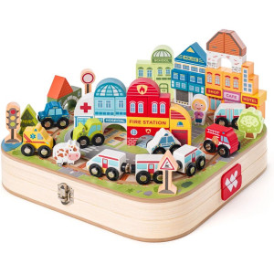 Vláčkodráha Woody - Kufřík s městem, 55 dílů