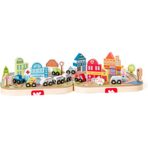 Vláčkodráha Woody - Kufřík s městem, 55 dílů