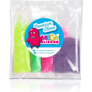 Megaslizoun - Třpytky do slizu, Sada 4 neonových prášků