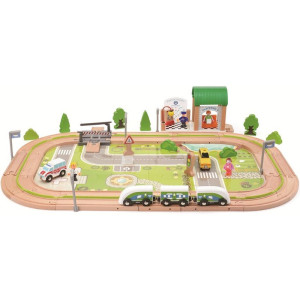 Vláčkodráha 2Kids Toys - Vesnice, 110 dílů