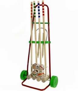 Kroket - Zahradní dřevěný na vozíku pro 4 hráče (Woody)