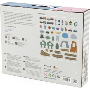 Vláčkodráha Viga - PolarB pastelová se zvířátky, 90 dílů