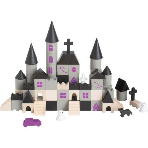 Kostky - Stavebnice dřevěná, Strašidelný hrad, 97ks (Detoa)