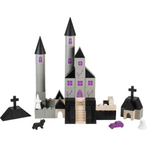 Kostky - Stavebnice dřevěná, Strašidelný hrad, 97ks (Detoa)