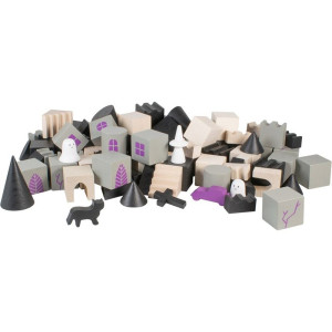 Kostky - Stavebnice dřevěná, Strašidelný hrad, 97ks (Detoa)