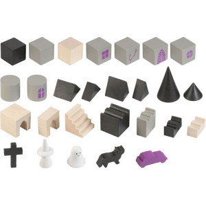 Kostky - Stavebnice dřevěná, Strašidelný hrad, 97ks (Detoa)