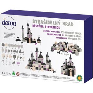Kostky - Stavebnice dřevěná, Strašidelný hrad, 97ks (Detoa)
