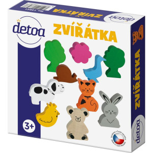 Zvířátka dřevěné - Sada, 10ks (Detoa)