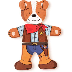 Puzzle oblékání - Šatní skříň pejsek, 18ks (Woody)