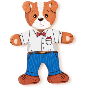 Puzzle oblékání - Šatní skříň pejsek, 18ks (Woody)