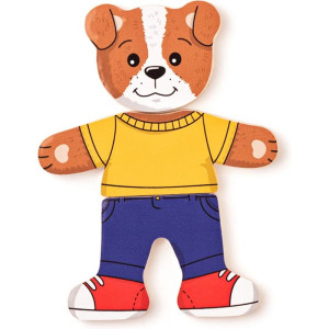 Puzzle oblékání - Šatní skříň pejsek, 18ks (Woody)